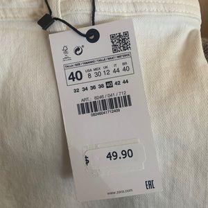 Zara marine pants size 40 wide leg